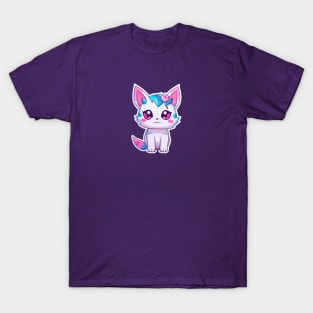 anime CUTE KITTEN with a rose T-Shirt